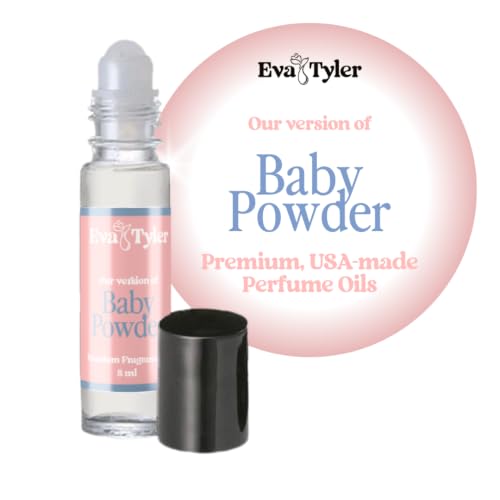 EvaTyler Baby Powder Premium Perfume Roll on | USA made | Long-lasting | Womens (Roll on 8ml)