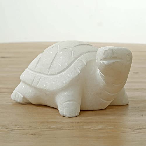 Artissance Am80180010 5.5" W White Marble Turtle Statue (Set Of 2), Indoor Outdoor Décor Sculpture Accessory #TOP4