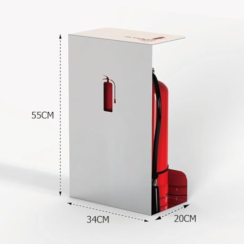 PA-DABAOO Fire Extinguisher Cabinet,Decorative Extinguisher Bracket,Safe Equipment Storage Box,Installation-Free Organizer, Stainless Steel Frame,Holds 2 Extinguishers,Black