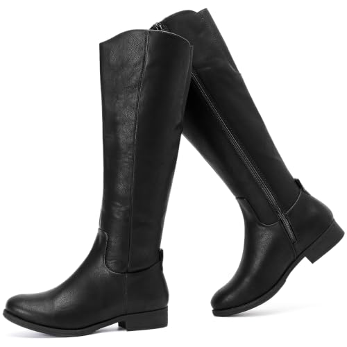 Ruiee Women's Knee High Boots Riding Fashion Boots. 1873909 BK PU 7