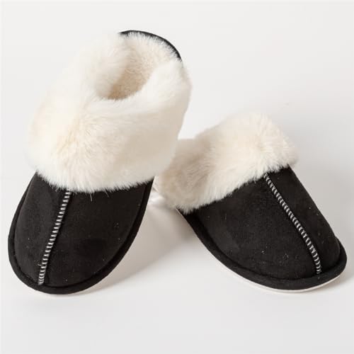 Pantuflas para mujer cómodas y abrigadas con pelaje sintético miniatura 4