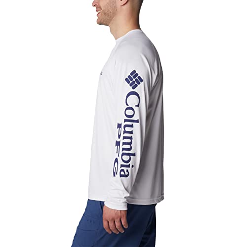 Columbia Men's Terminal Tackle Long Sleeve Shirt, White/Nightshade Logo, X-Large #TOP5
