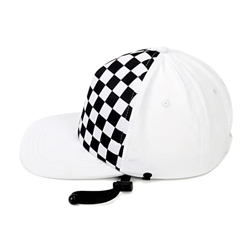 Bonvince Toddler Trucker Hat Adjustable Baby Sun Hat Toddler Flat Brim Cap Quick Drying Boys Girls Summer Baseball Hats White Check 6-36M #TOP2