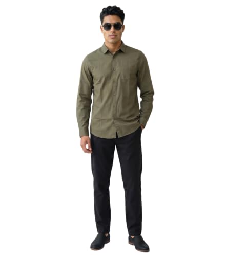 Image of Amazon Brand - INKAST Men Solid Cotton Shirt | Casual Wear | Basic Essential Plain Everyday & Office Wear | Full Sleeve | Regular Fit