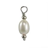 Changeable Cream freshwater pearl Belly Ring Swinger Charm Handmade in the USA by women sexy