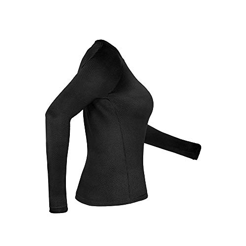 Curtlo Thermoskin ML Camiseta de Manga Longa Segunda Pele, Feminino, Preto, PP