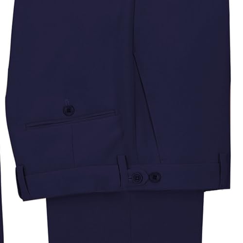 Image of Men's 2 Piece Suit with Metal Clasp Slim Fit Suit Stylish Business Pants Casual Wedding Grooms Tuxedo Suit