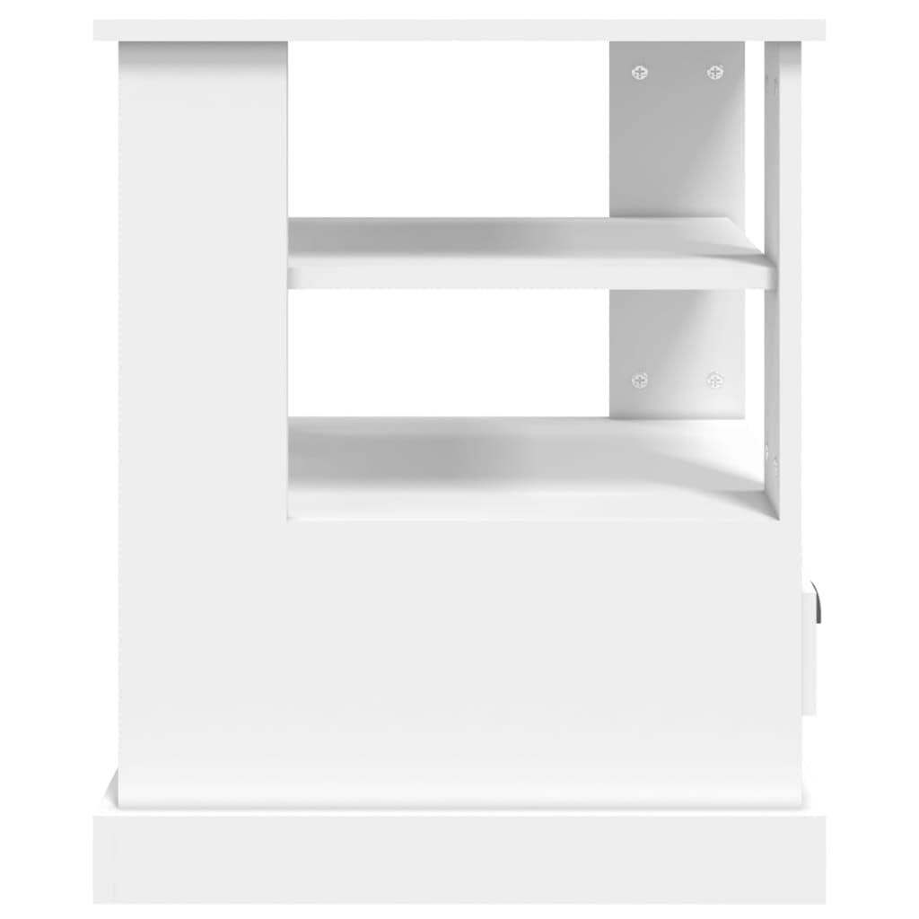 vidaXL Table d'appoint Blanc 50x50x60 cm Bois d’ingénierie
