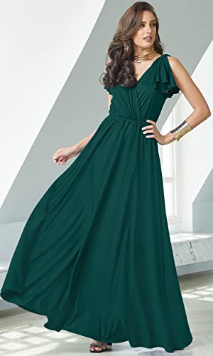 Image of KOH KOH Womens Long Sleeveless Bridesmaid Wedding Guest Prom Maxi Dress