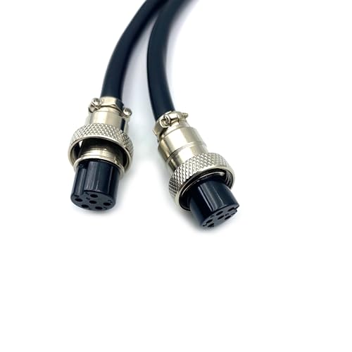 Cable GX16 6 Pines, Doble Conector Hembra, 1 metro miniatura 2