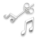 Sterling Silver Semi Quaver Earrings - SIZE: 7 x 4 mm x 1.3mm thick 5279. Gift Boxed