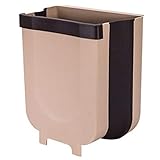 Imprescindible para la cocina: fácil de instalar, simplemente conecte el basurero compacto y plegable a los cajones o puertas de los gabinetes. Cuando cocina alimentos frescos, corta y corta en cubitos cosas, no necesita abrir y cerrar la puerta del gabinete constantemente con las manos mojadas, en comparación con el cubo de basura debajo del fregadero.