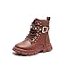 Combat Boots for Girls,Kids Ankle Boots Lace up Side Zipper Fashion Booties Riding Boot Punk Goth Non Slip Sole Short Boot for Fall Winter Spring 4-11 Years
