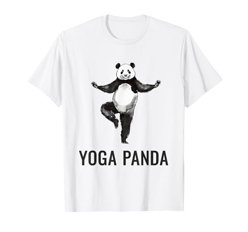 パンダ ヨガポーズ 水墨画 おもしろ 運動 和風 動物 Tシャツ