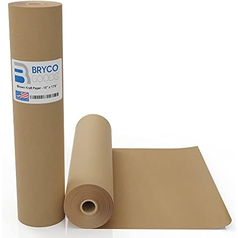 Jumbo Kraft Paper roll - 18" x 2100" (175') Made in The USA - Ideal for Packing, Moving, Gift Wrapping, Table Runner Cover