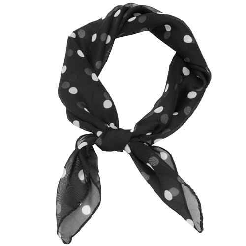 UTOWO 65cm Polka Dots Square Scarf Neck Scarves Kerchief Neckerchief Headband for Women 1950s Vintage Retro Scarf