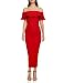 UONBOX Women's fluted Mid-Calf Off Shoulder Party Bandage Dress with Back Split