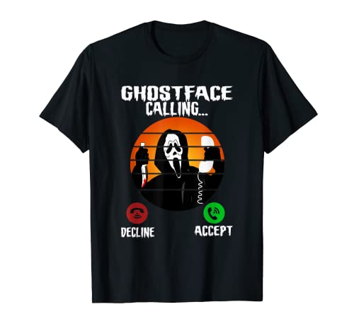 Divertido Halloween Ghostface Llamando Vintage Camiseta