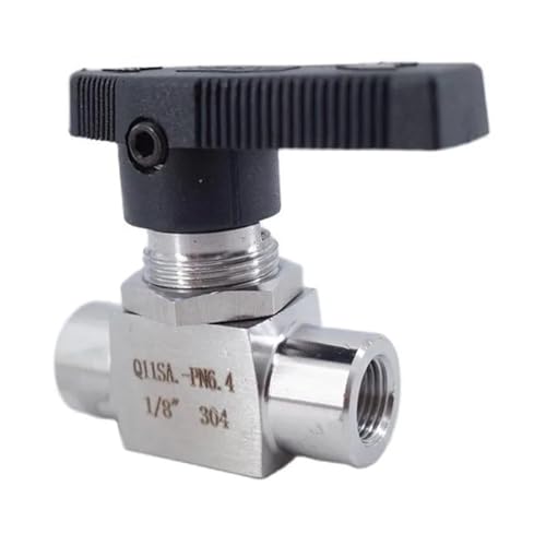 Válvula de bola de 1/8" en acero inoxidable 304 para control de fluidos a alta presión 2