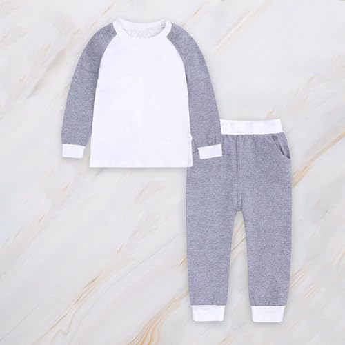 Kids Girls Long Sleeve 𝐏ajamas Set Color Block Crewneck Tops and Pants 𝗦nug Fit 𝐏ajamas Soft Sl𝐞epwear Loung𝐞wear3