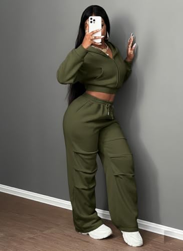 Image of Q - RIOUS Women's Baggy Mid Waisted Lounge Sweat Pants with Drawstring Athletic Flared Joggers with Pockets