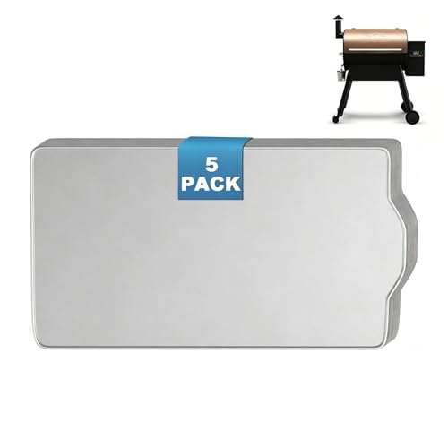 SafBbcue BAC520 Drip Tray Liner Replacement for Traeger PRO 780 26 x 16 Inch Portable and Foldable Disposable Aluminum Grill Tray for Collecting Grease 5 Pack