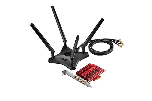 ASUS PCE-AC88 - Carte Réseau Wi-FI PCIe AC 1300 Mbps - Double Bande - 4 antennes avec...