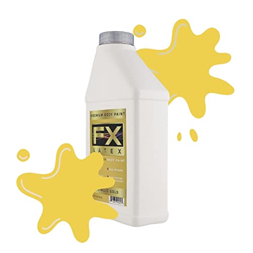 Liquid Latex Fashions- Ammonia Free Natural Face Paint For Kids And Adults, Ideal For Artwork, School Plays, Cosplays And Concerts, Metallic Gold - 16 Oz #TOP6