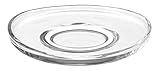 Set mit 6 modernen Untertassen aus Klarglas, Höhe 2 cm, Durchmesser 14 cm