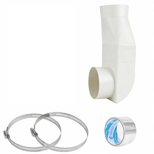 Upgraded Stainless Steel Periscope Dryer Vent Kit with 90 Elbow Straight Out Design narrow space 4-In Exhaust Duct for Tight Spaces low profile dryer vent duct Fits Gas & Electric Dryers (White)