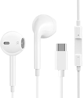 USB C Headphones, In Ear USB C Earphones HiFi Stereo Noise reduction TPYE C Earphones with Mic&Volume Control compatible for Samsung S20 S10,huawei P40 P30 Mate 20,One Plus,Google Pixel,i Pad Pro 2022