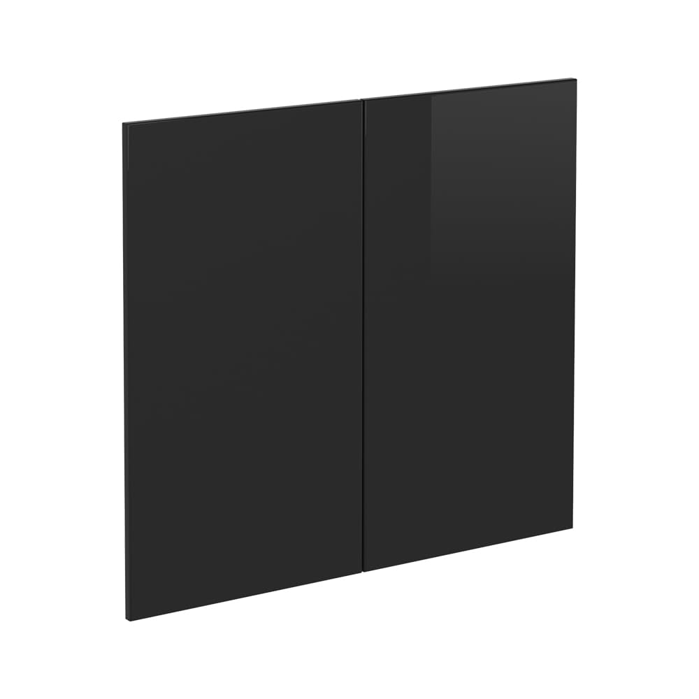 Vicco Front kuchenny "R-Line", Czarny wysoki połysk, 79.2 x 71.3 cm | front meblowy do szafki pod zlewozmywak, adapté aux armoires de cuisine R-Line pour une installation facile