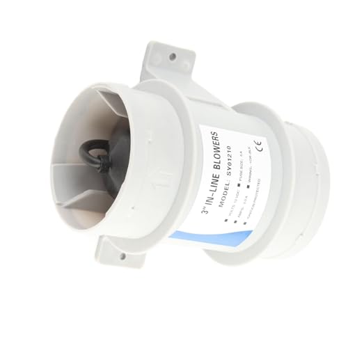 Ventilador de Sentina de 3 Pulgadas y 12 V, Ventilador de Conducto de Aire de Sentina Marina en Línea, Ventilador de Aire de Sentina Marina en Línea para Yates, Barcos,