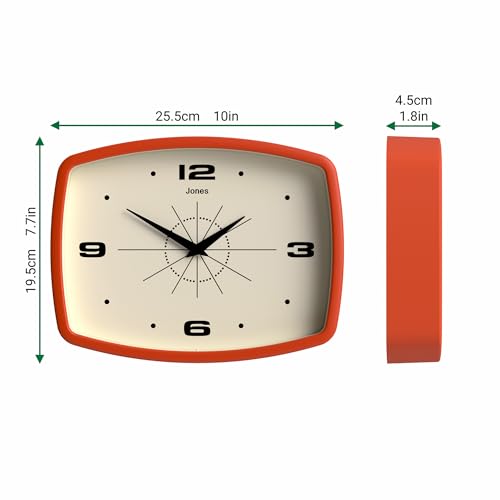 Jones Clocks JMOV209PO ® Movie Wall Clock | Retro Rectangular Clock thumb #2