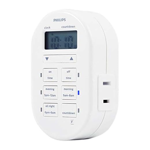 Philips Indoor Plug-in Digital 24-Hour Timer, Custom Settings, Presets/Countdown, 1 Polarized Outlet, Battery Backup, Ideal for Lamps, Small Fixtures, Seasonal Lighting, LED, SPC1239AT/27