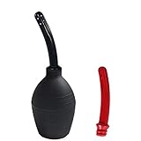 Abyclean Anal Douche Enema Bulb Vaginal Douche Einlaufreiniger für Frauen oder Männergesundheit mit 2 Düsen (500 ml) Schwarz