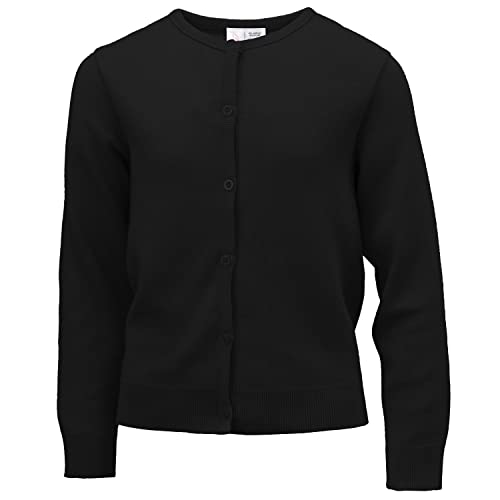 Image of Girls Long Sleeve Button Front Cotton Soft Knit Cardigan Sweater