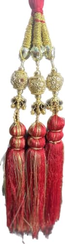 Raghav's Red Gungroo Parandi,Lal Paranda ghungru walI Party Wear (Pack of 1) for Lohri,Teej, Marriage and Other Traditional Party (Non Returnable)2