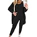 3 Piece Lounge Sets for Women Fall Fashion 2025 Outfits Tank Top Long Sleeve Cardigan and Pants Sets Loungewear Black