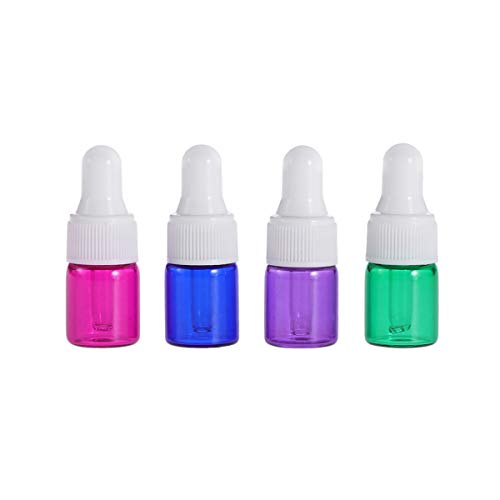TOGEVAL 15 piezas Botellas de Vidrio para Aceites Esenciales de Unidades con Aleatorios para y Almacenamiento de Perfumes