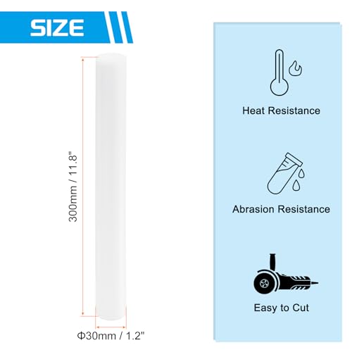Image of MECCANIXITY ABS Plastic Rod Round Solid Bar 30 mm x 300mm White for DIY Model Material, Architectural Model Making, DIY Sand Table, Pack of 1