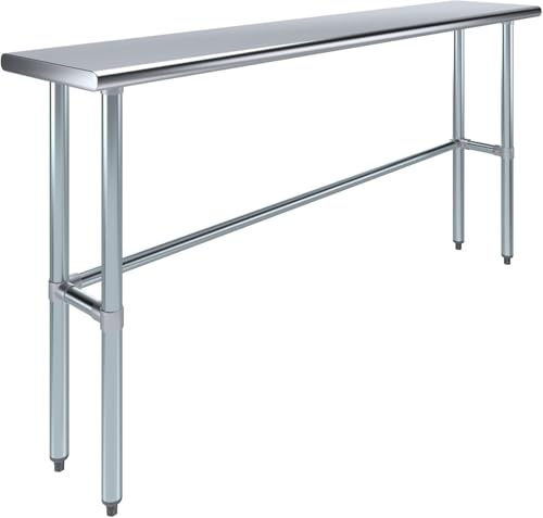 Image of 72 inchx14 inch Open Base Stainless Steel Work Table, NSF