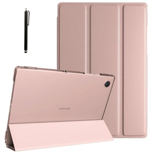 Image of ProElite Cover for Samsung Galaxy Tab A11 Plus 11 inch Case Cover, Smart Flip Case Cover for Samsung Galaxy Tab A11+ 11 inch Translucent Back with Stylus Pen, Rose Gold