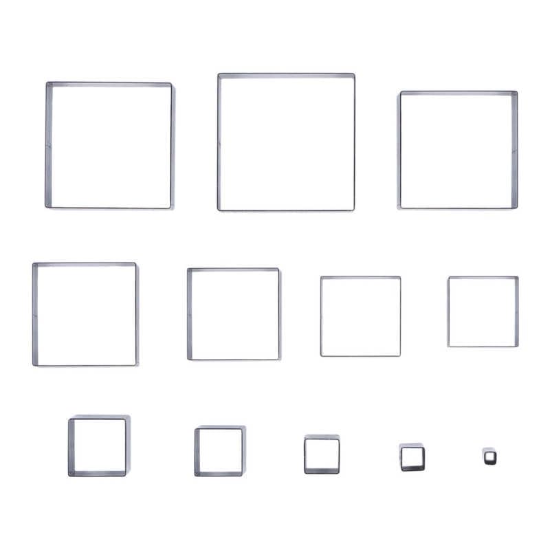 leather hole punching 12Pcs Squares Leather Cutting Mold Alloy Steel Die Punch Cutter for Fabric Clay Rubber 5‑60mm desktop