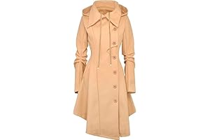 Women's Victorian Lapel Pea Coat With Fitted Hood