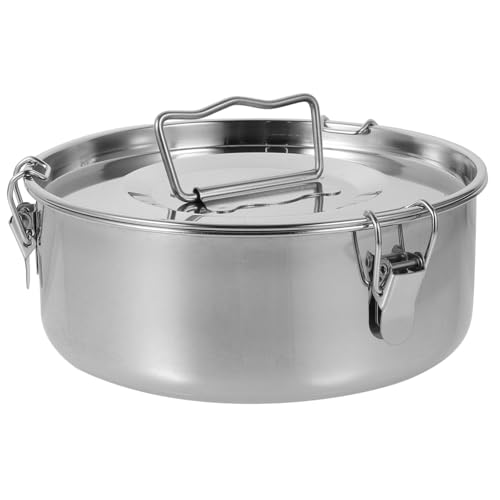Cabilock Molde Flan Redondo de Acero Inoxidable con Tapa para Vaporera Molde Repostería Pequeño Cocina y Horneado Seguro Resistente y Fácil de Usar