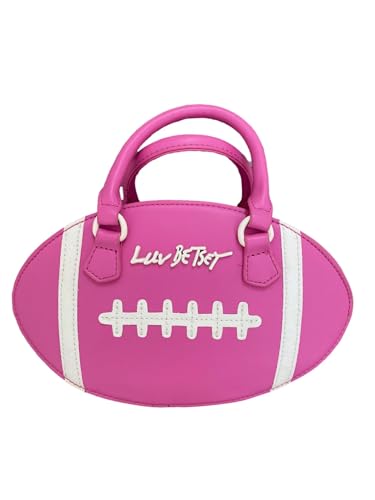 Betsey Johnson Luv Betsey LB HIKE Small Kitsch Pink Faux Leather Sports Football With Detachable Silver Cheerleader Pompoms Fashion Detail Top Handle Crossbody Handbag3