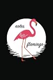 Flamingo Black Notes, pink, cool notebook, 6x9 inch, 96 sheets, no margin: flamingo notebook