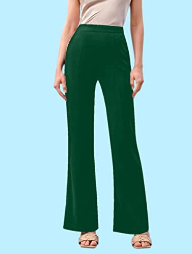 Image of Dream Beauty Fashion Women's High Waist Bell Bottom Trouser, Elastic Flared Bootcut Pants, Stretchy Parallel Leg for Casual Office Work wear (Dhoni 1)