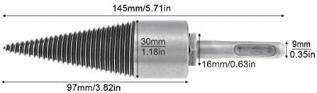 ChgImposs 30MM/1.18Inch Steel Speedy Firewood Drill Bit, Wood Splitter Screw Cone Heavy Duty Splitting Cone Driver Portable Wood Cut Tool for Hand Drill Stick Copper(Round Handle)